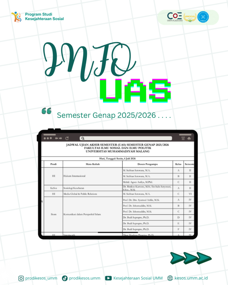 Jadwal UAS Perkuliahan Semester Genap TA 2025/2026